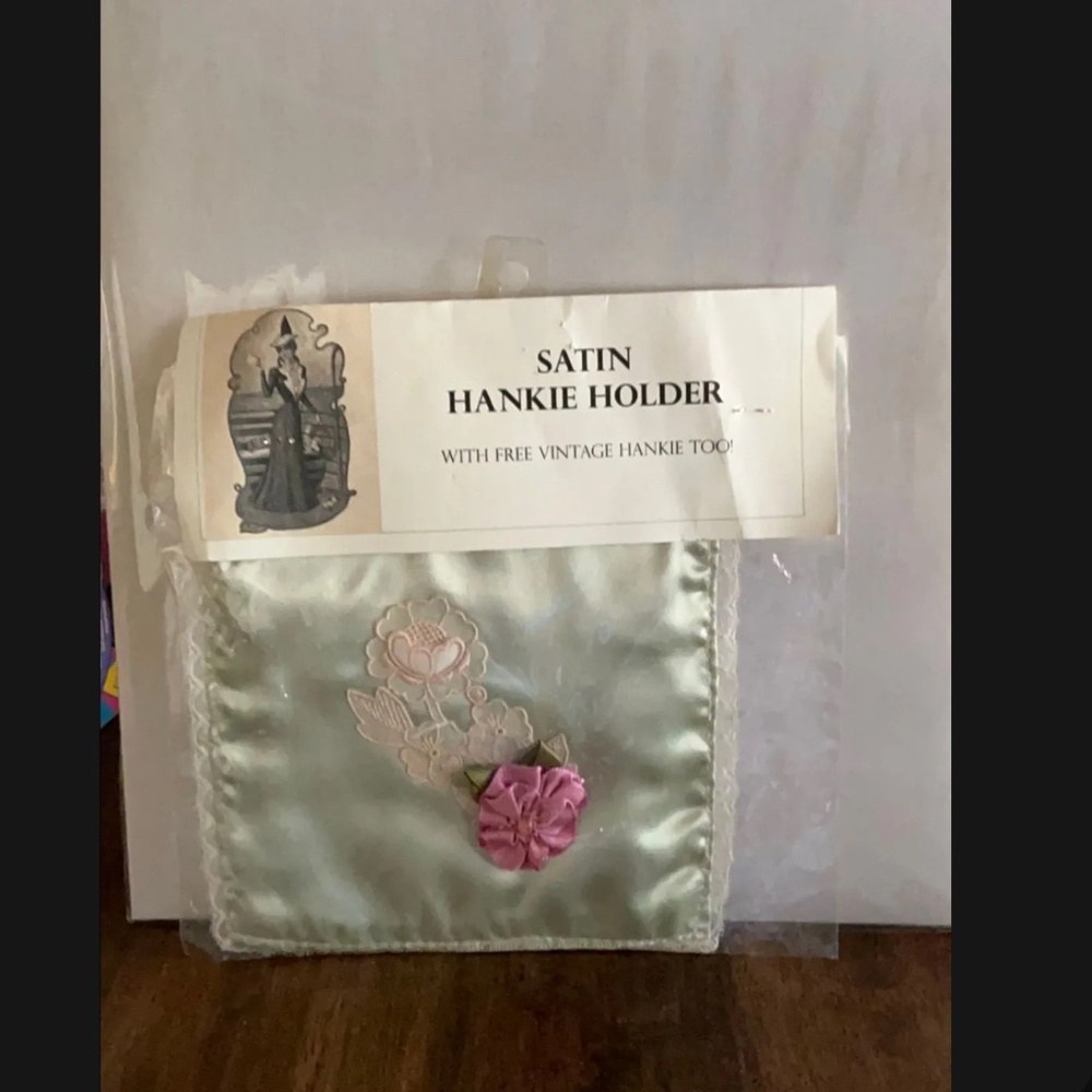 Vintage Satin Hankie Holder